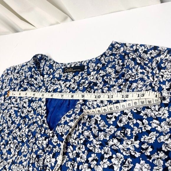 Dalia Woman Long Sleeve Elastic Waist Button Front Casual Formal Dress - Picture 11 of 16